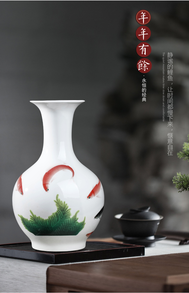 Jingdezhen ceramics powder enamel more vase furnishing articles year after year flower arranging new Chinese style living room home wine ark, adornment