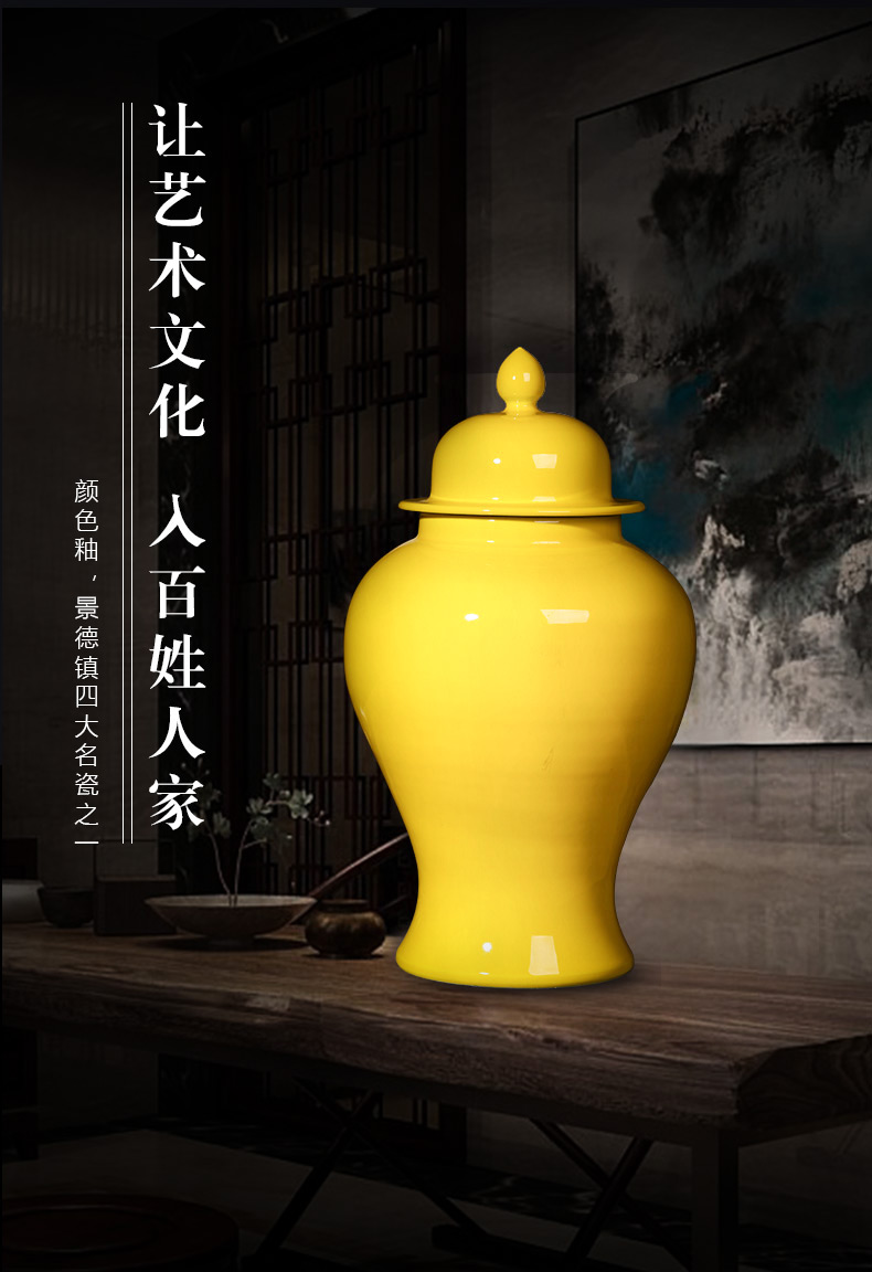 Jingdezhen ceramics archaize home with cover general storage tank of Chinese style household wine place large ornament