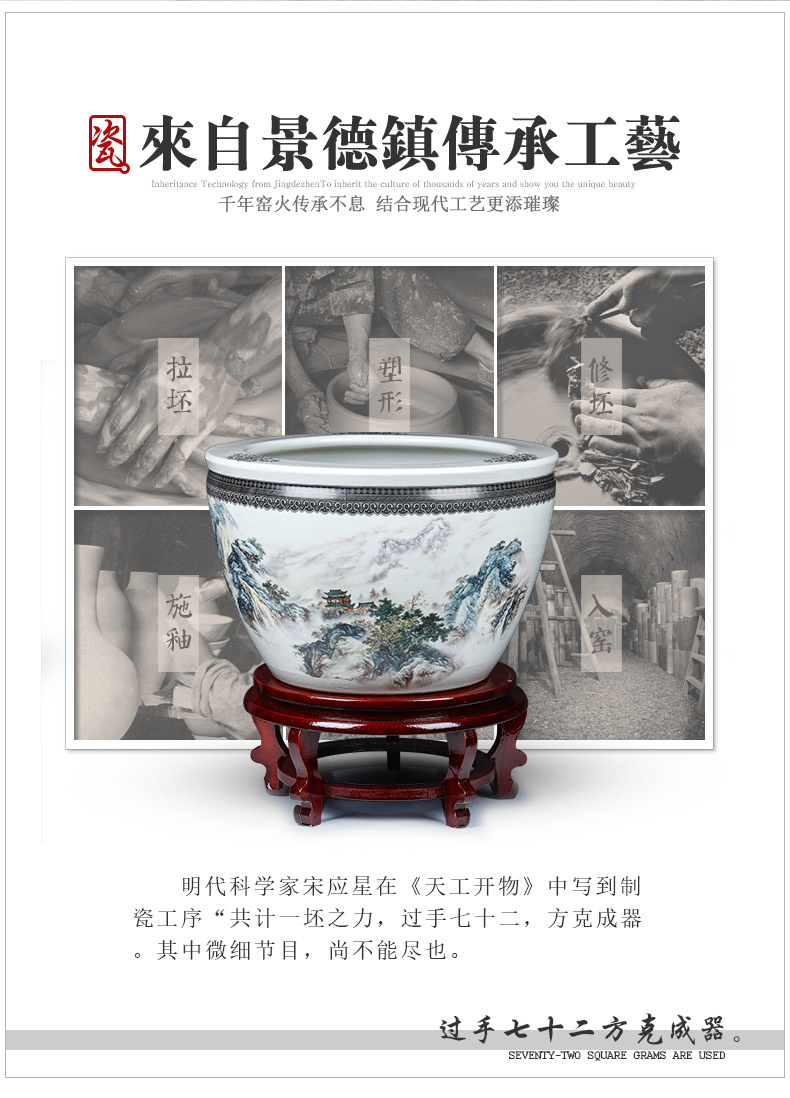 Jingdezhen ceramics basin of the sitting room aquarium to raise water lily lotus is suing garden kind of cycas miniascape extra large flower pot