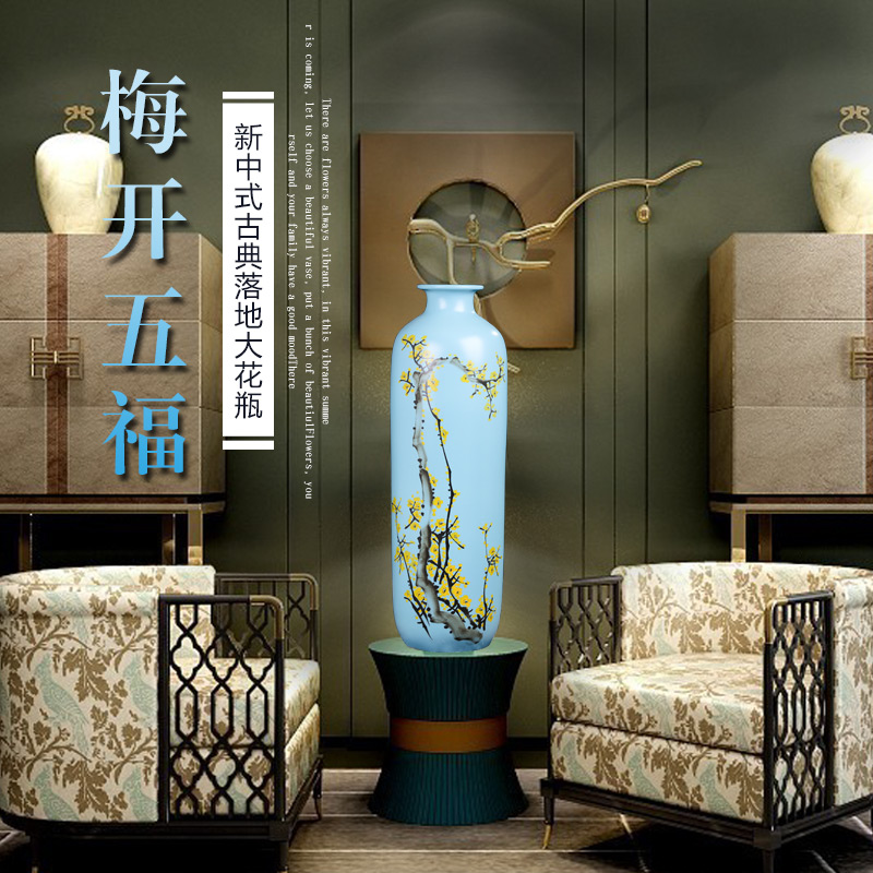 Jingdezhen ceramics high hand - made vases, flower arranging landing place, a new Chinese TV ark, large sitting room adornment