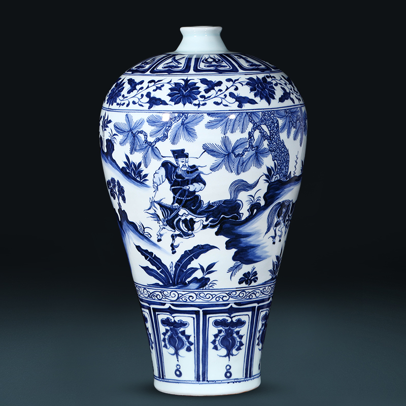 Jingdezhen ceramics under the imitation of yuan blue and white Xiao Heyue do old Chinese style restoring ancient ways is han xin vase decoration furnishing articles