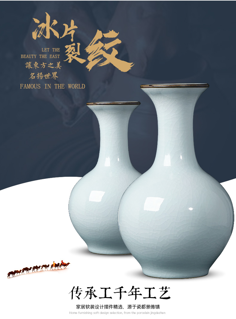 Jingdezhen ceramic vase furnishing articles sitting room of the new Chinese style household flower arranging rich ancient frame wine decorative porcelain arts and crafts