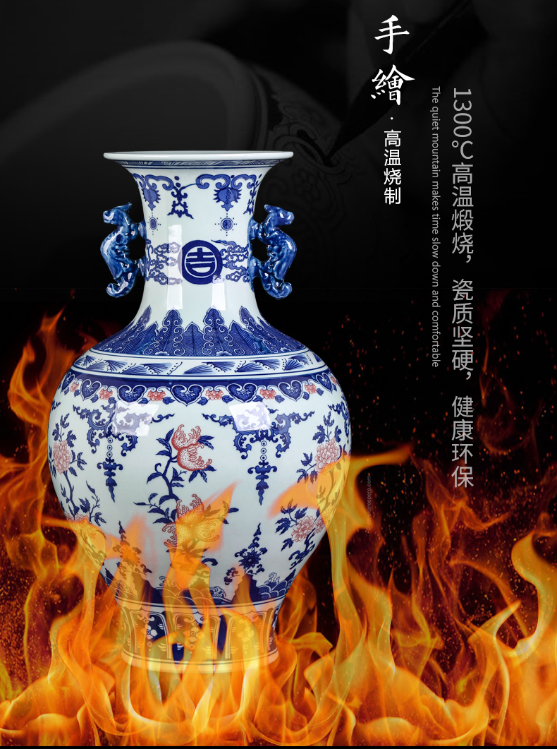 Jingdezhen ceramics archaize ears vases, flower arrangement home furnishing articles of Chinese style restoring ancient ways the sitting room porch wine accessories