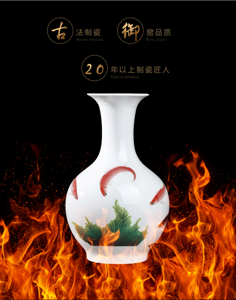 Jingdezhen ceramics powder enamel more vase furnishing articles year after year flower arranging new Chinese style living room home wine ark, adornment