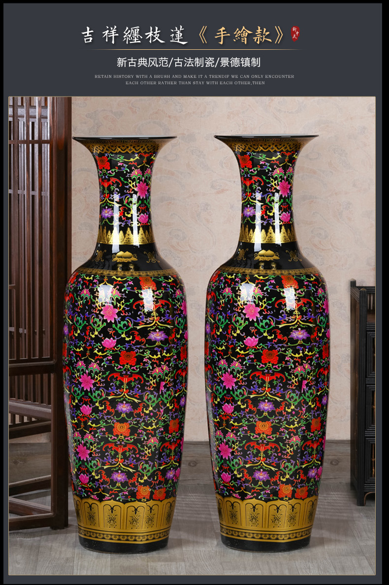 Jingdezhen ceramics China red large vases, Chinese style to decorate the living room the opened to heavy large furnishing articles