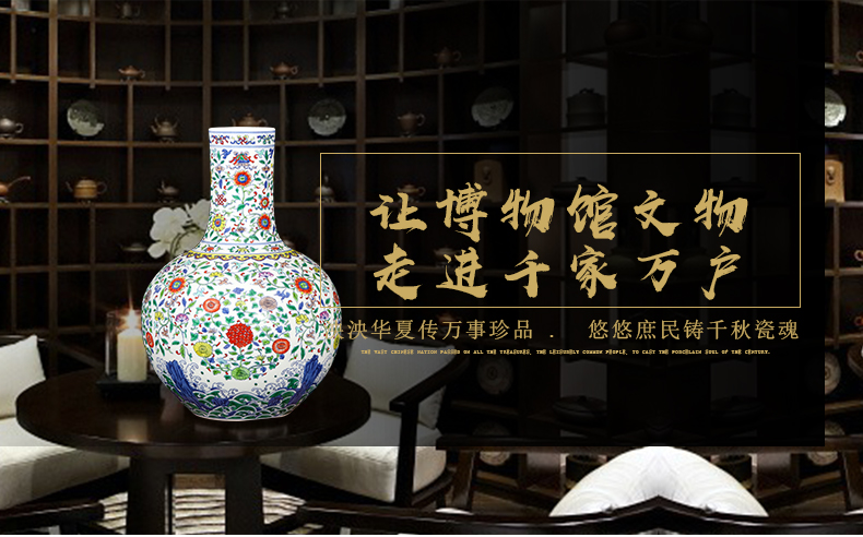 Jingdezhen ceramics imitation yongzheng hand - made color bucket vase Chinese style restoring ancient ways is the sitting room porch home furnishing articles