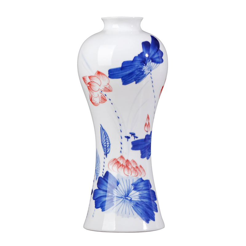 Jingdezhen ceramics hand - made Chinese blue and white porcelain vases, flower arrangement sitting room of rich ancient frame wine home decoration furnishing articles