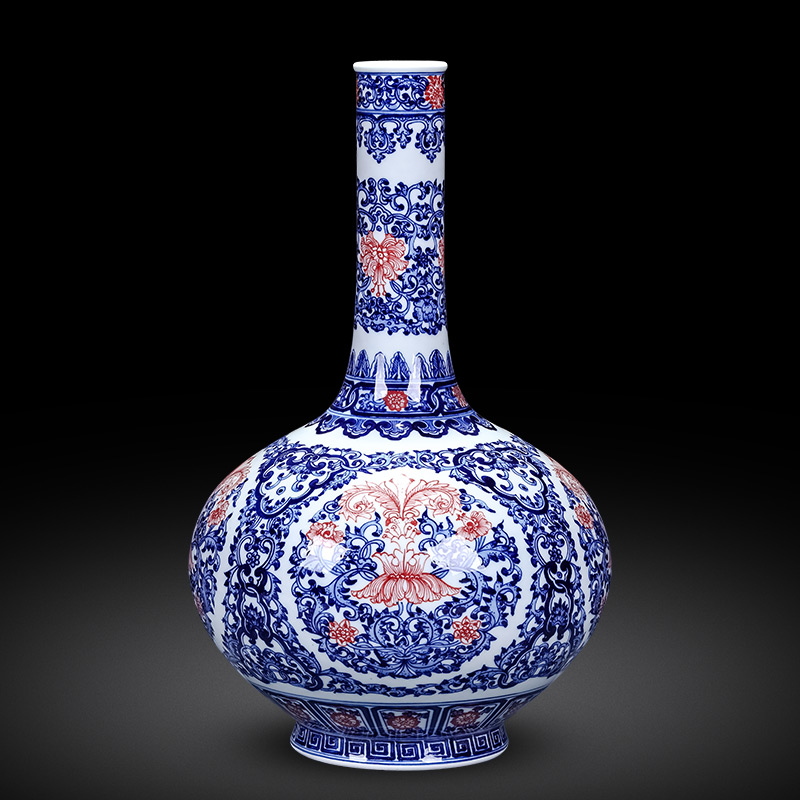 Jingdezhen ceramics hand - made of blue and white porcelain vases, flower arranging Chinese archaize sitting room porch ark, decorations furnishing articles