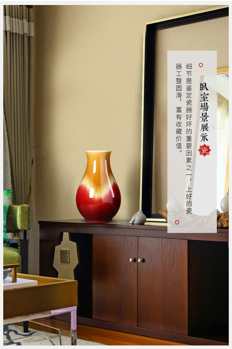 Jingdezhen ceramics antique ruby red vase furnishing articles home sitting room porch rich ancient frame size adornment arranging flowers