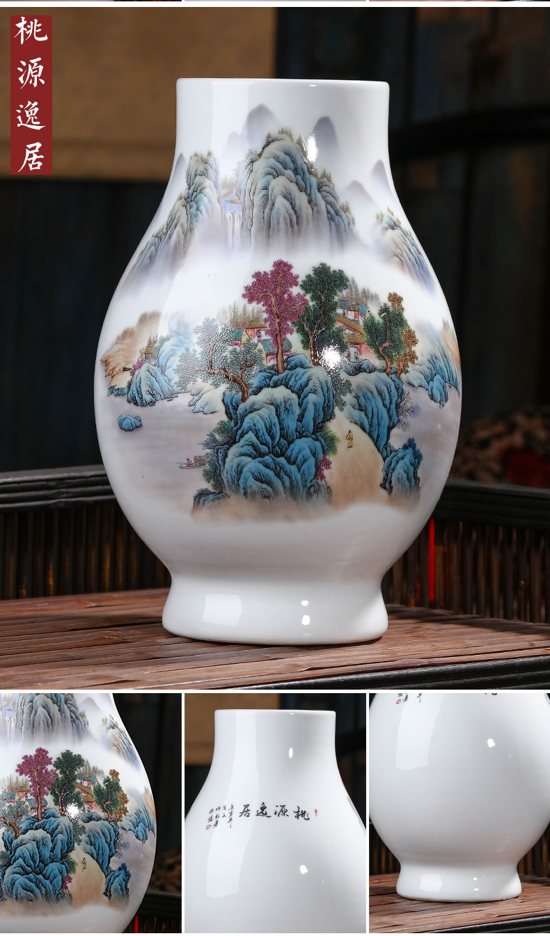 Jingdezhen ceramics Chinese vase flower arranging big household adornment furnishing articles, the sitting room porch TV ark, arts and crafts