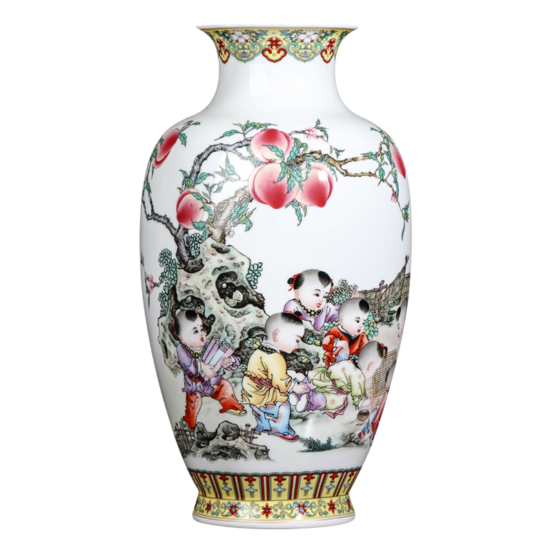 Jingdezhen ceramics powder enamel vase furnishing articles flower arranging new sitting room of TV ark, rich ancient frame of Chinese style household ornaments