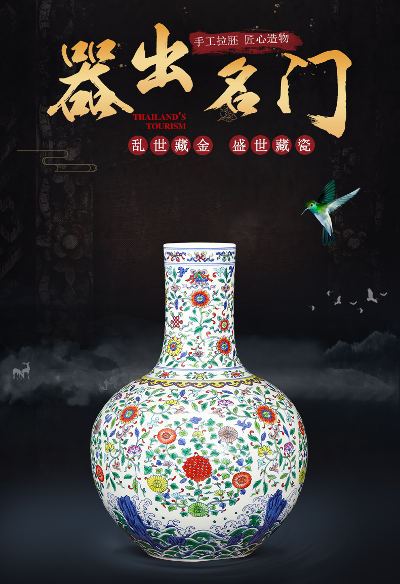 Jingdezhen ceramics imitation yongzheng hand - made color bucket vase Chinese style restoring ancient ways is the sitting room porch home furnishing articles