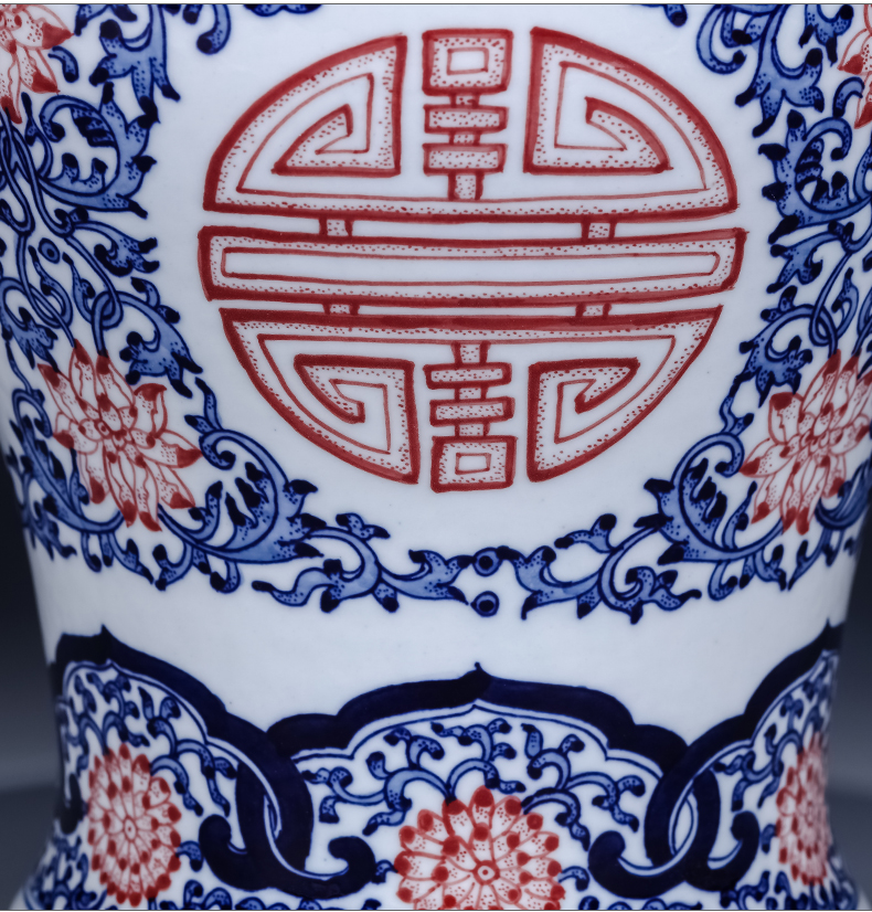 Imitation of qianlong hand - made general storage tank of blue and white porcelain of jingdezhen ceramics Chinese style living room home furnishing articles