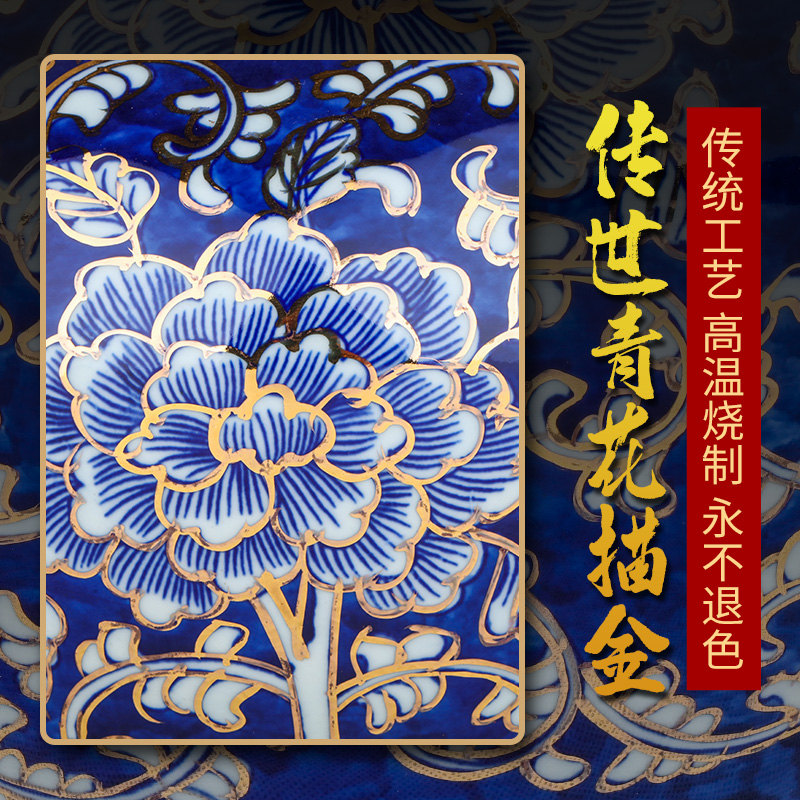 The Master of jingdezhen ceramics hand - made the see colour blue and white porcelain vase furnishing articles of Chinese style household adornment flower arranging living room