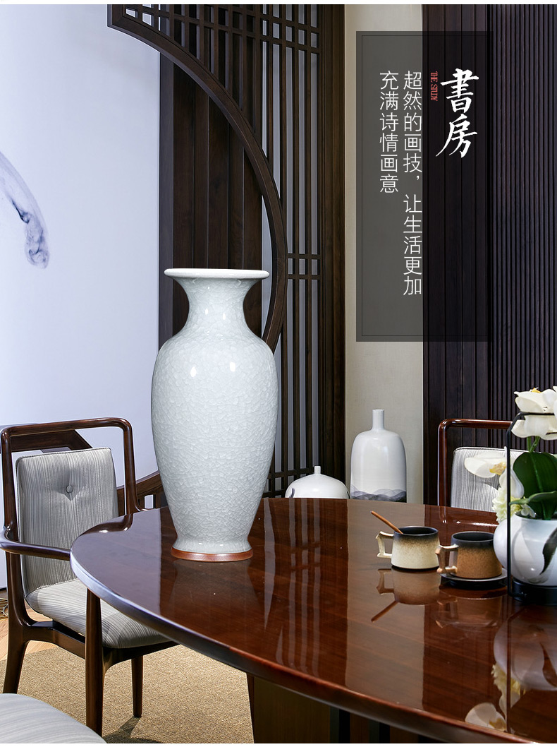 Jingdezhen ceramic jun porcelain vase flower arranging dried flowers, new Chinese style household furnishing articles, the sitting room porch rich ancient frame ornaments