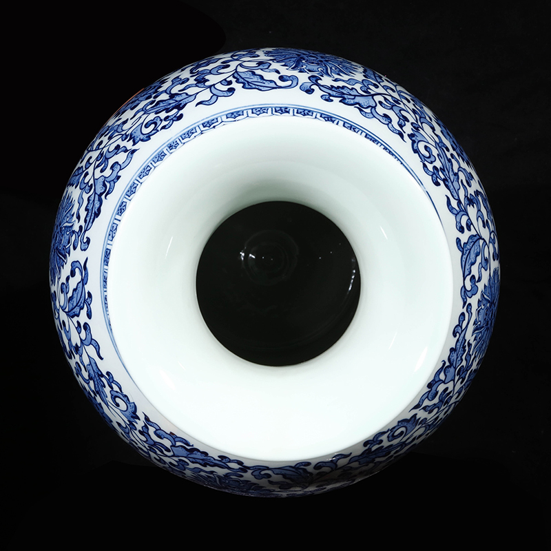 Jingdezhen ceramics imitation qianlong blue and white porcelain vases, flower arrangement furnishing articles of new Chinese style porch decoration decoration