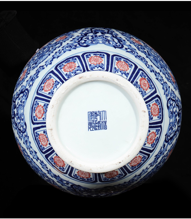 Jingdezhen porcelain qianlong hand - made of blue and white porcelain vases, flower arranging new Chinese style living room home furnishing articles