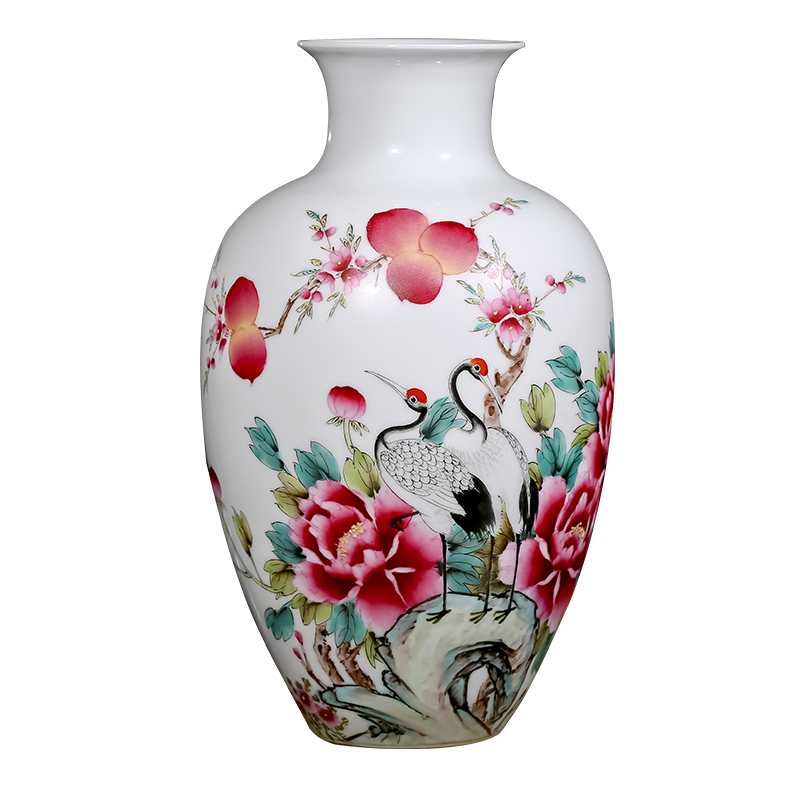 Jingdezhen ceramics hand - made pastel vases, flower arranging longevity and prosperity of Chinese style sitting room adornment is placed gifts