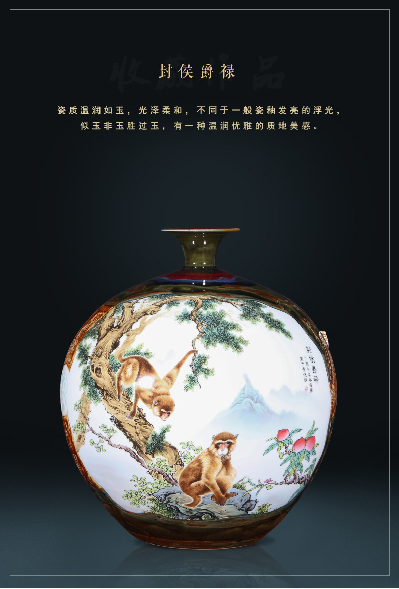 Jingdezhen ceramics craft up sealing hou JueLu big vase sitting room decoration of new Chinese style hotel furnishing articles
