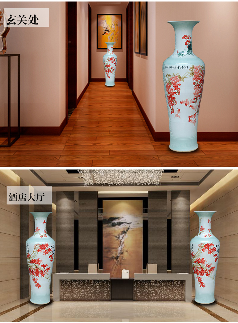 Jingdezhen ceramics hand - made landing big vase 1 m 2 gold, new Chinese style electric sitting room ark, furnishing articles