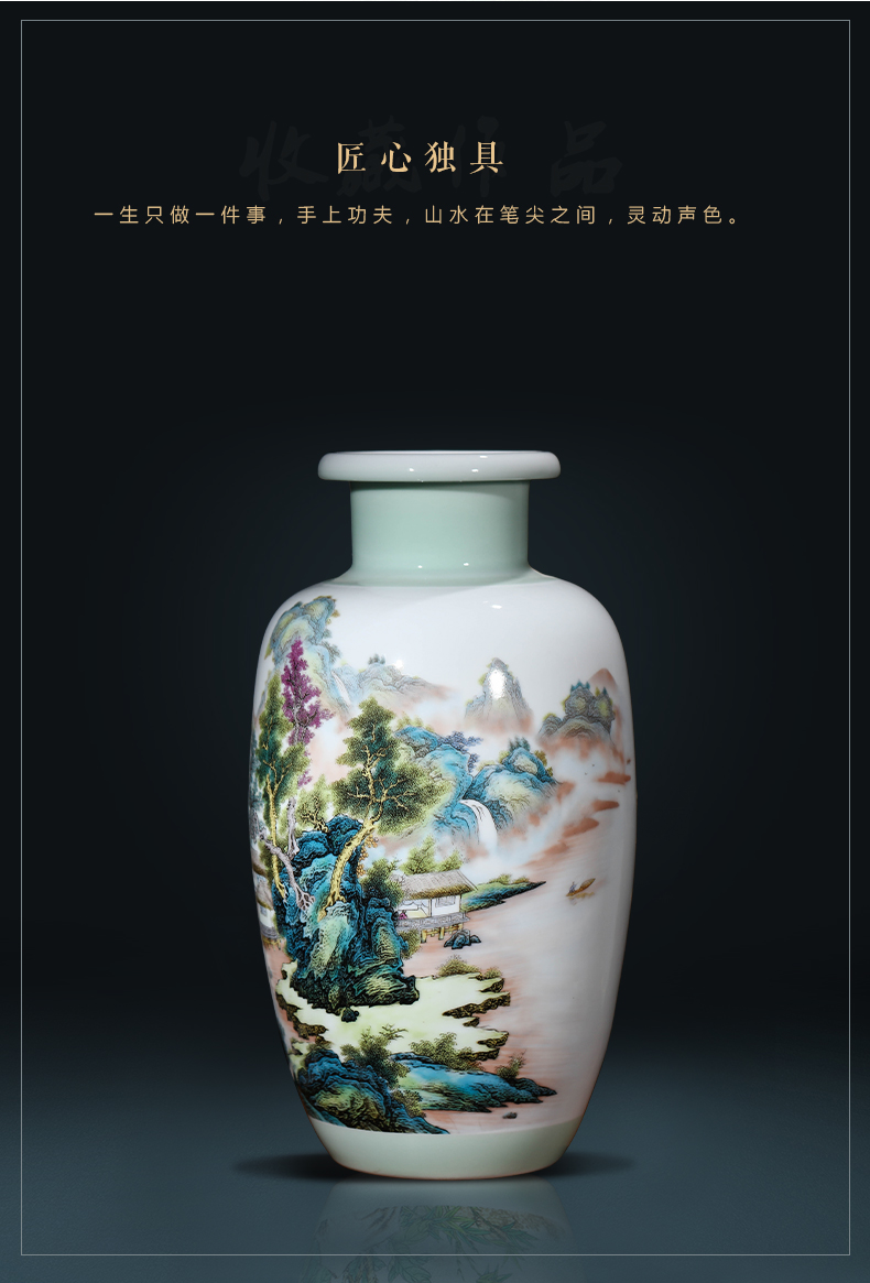 Jingdezhen ceramics vase furnishing articles khe sanh fishing modern new Chinese style sitting room adornment is placed gifts