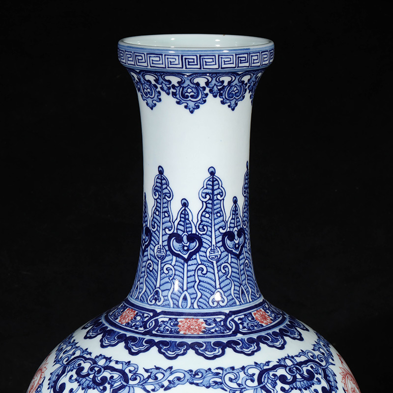 Jingdezhen porcelain qianlong hand - made of blue and white porcelain vases, flower arranging new Chinese style living room home furnishing articles