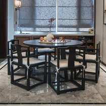 New Chinese solid wood Roundtable Home Multi-person dining table and chairs Modern Chinese style Style Board Room Hotel Furniture Engineering Customized