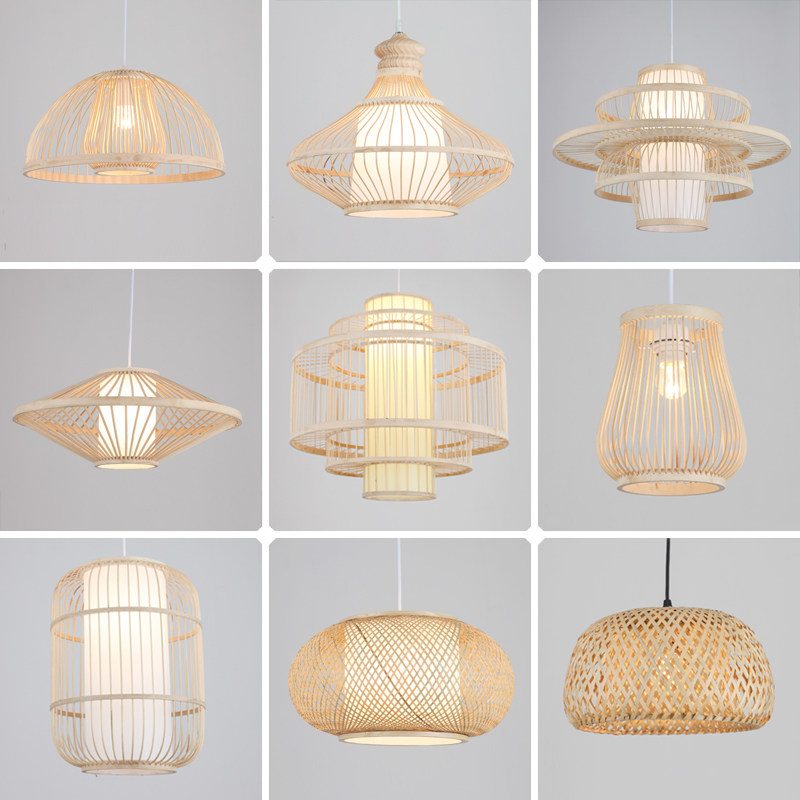 Chinese Chandelia Bamboo Art Bamboo Chita Garden Dining Room Dining Room Hotel Bedroom Balcony Day Style Bamboo Lantern Tatami Lamps