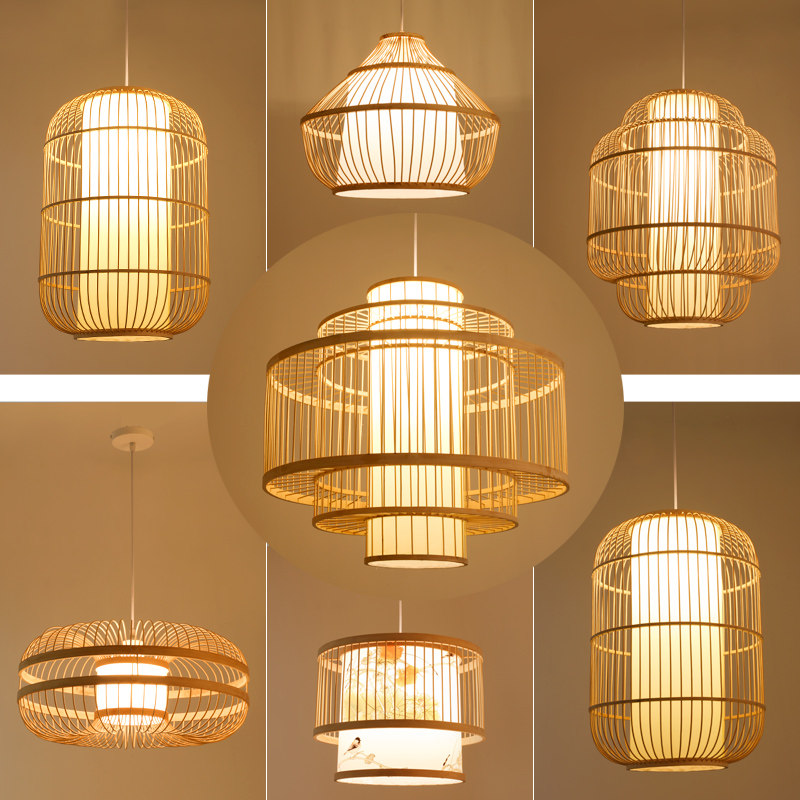 Chinese Style Bamboo Art Pendant Light Day Style tatami Minjuku Restaurant Tian Garden Bamboo Chic Tea Room Balcony Southeast Asia Style Lamps