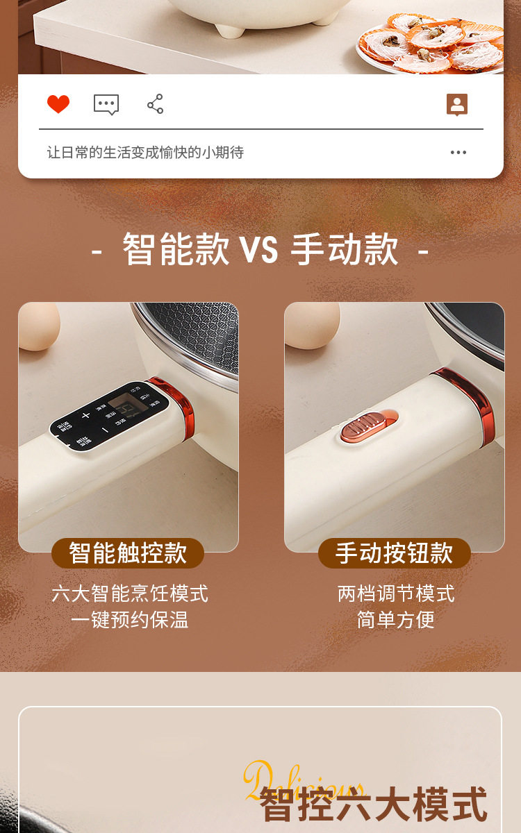 Плиты 电炒锅多功能一体2025新款炒菜蒸煮一体锅电煮锅家用电火锅电饭煲 No brand