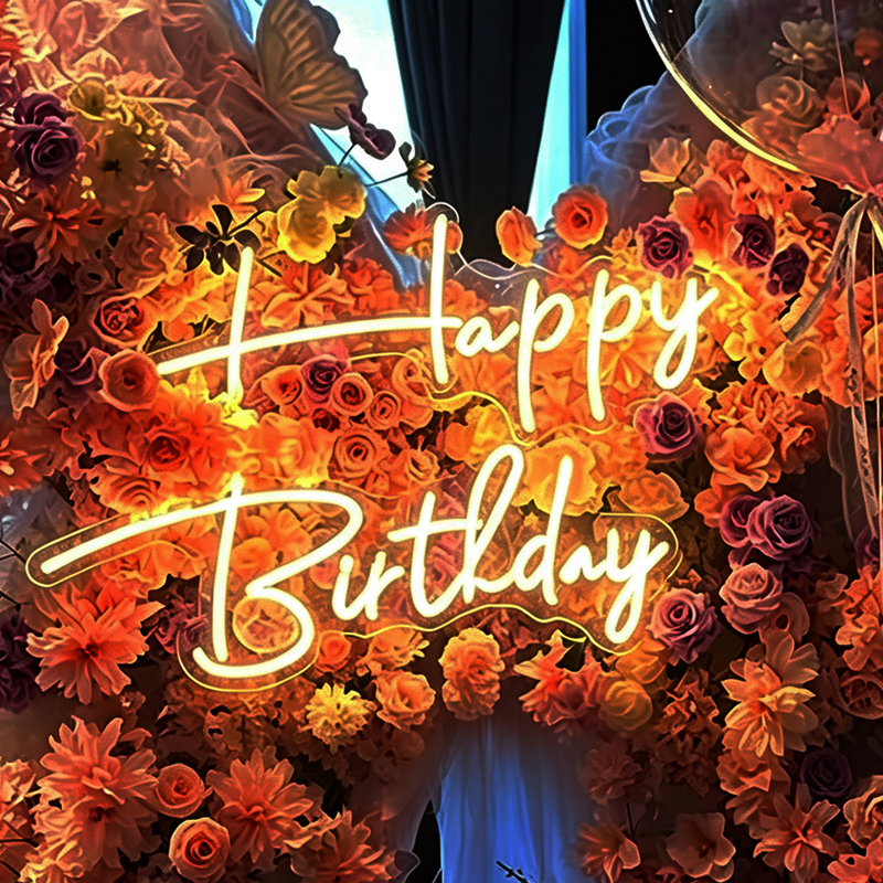 Happy Birthday Glowing Letters Happybirthday Letter Light Sign Led Neon Light Party Decoration Atmosphere Arrangement