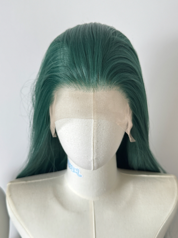 Dark Green Hand-Crocheted Wig with Large Lace Front, Full Head, Versatile Green Cosplay Wig, Polaris, Clown, Zoro