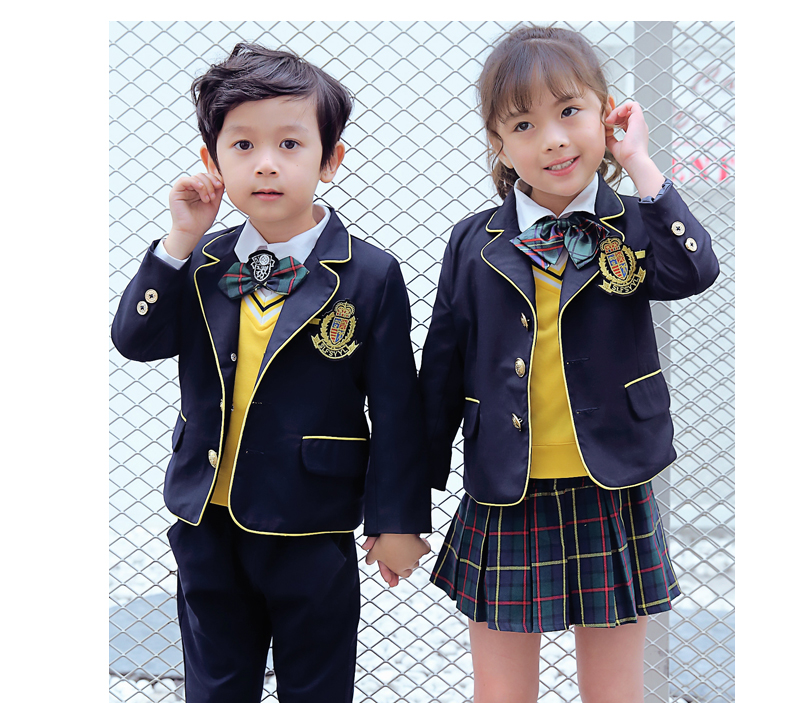 Nam và nữ nhỏ phù hợp với áo khoác tiểu học và trung học sinh viên Cao Đẳng Anh gió đồng phục học sinh mẫu giáo dịch vụ lớp dịch vụ mùa thu và mùa đông tùy chỉnh áo thun đồng phục đẹp cho bé