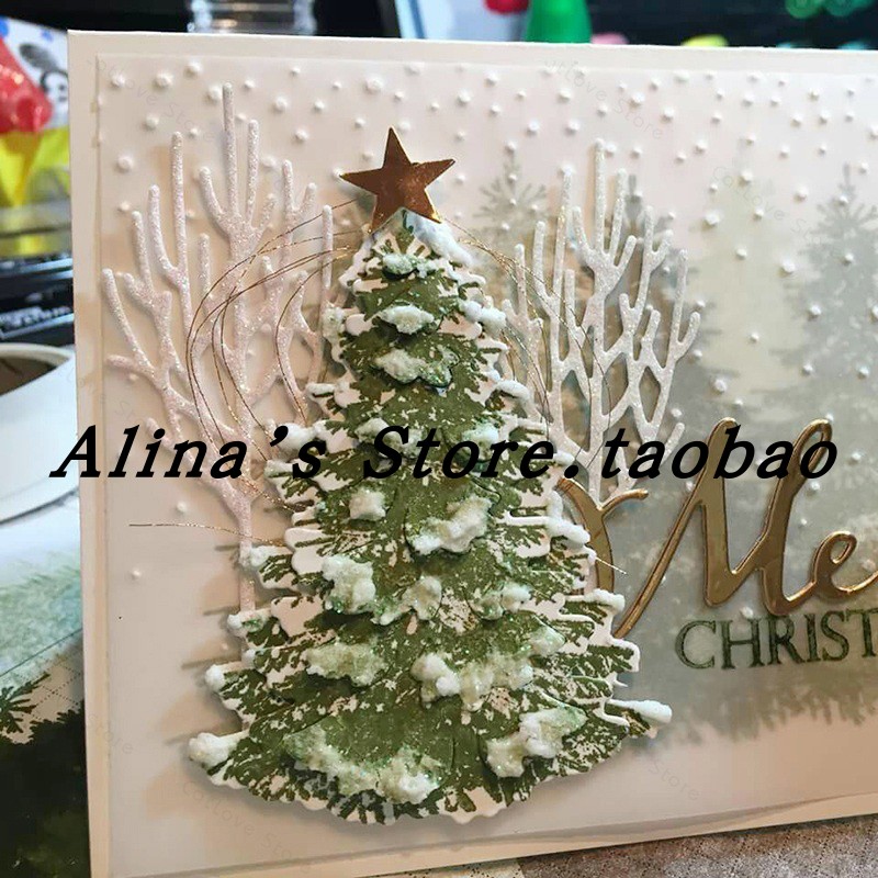 Cutting template DIY templating cutting die greeting card album Scrapbook Making tool Christmas small tree 