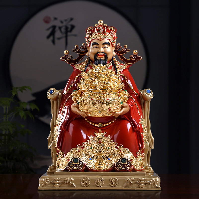 Roundtong Buddhist Taiwan Pure Copper Stick Godhead Statue Household Supporting Wenyu Buddha Store Opening Gift