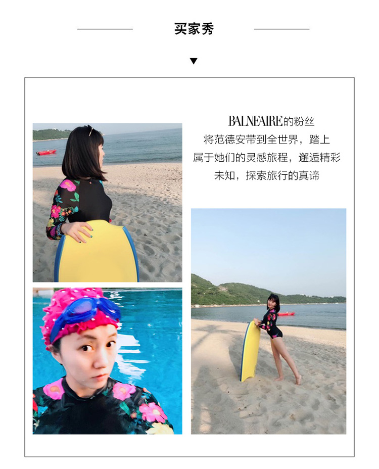 Van Dean chia áo tắm wetsuit nữ đi biển chống nắng thon gọn áo tắm bảo thủ dài tay che bụng nóng mùa xuân - Bộ đồ bơi hai mảnh áo hai mảnh