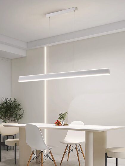 Restaurant Chandelier Full Spectrum Modern Minimalist Linear Light Strip Creative Trendy Dining Table Dining Room Bar Counter Lighting Fixtures
