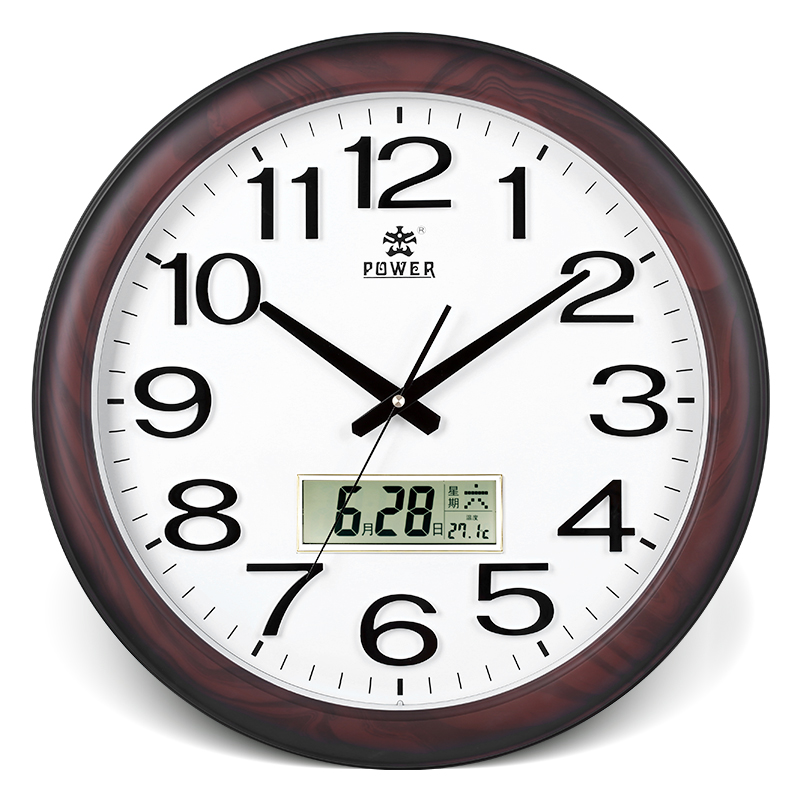 Overlord 19 inch large creative living room wall clock European round silent Quartz clock Electronic calendar wall clock