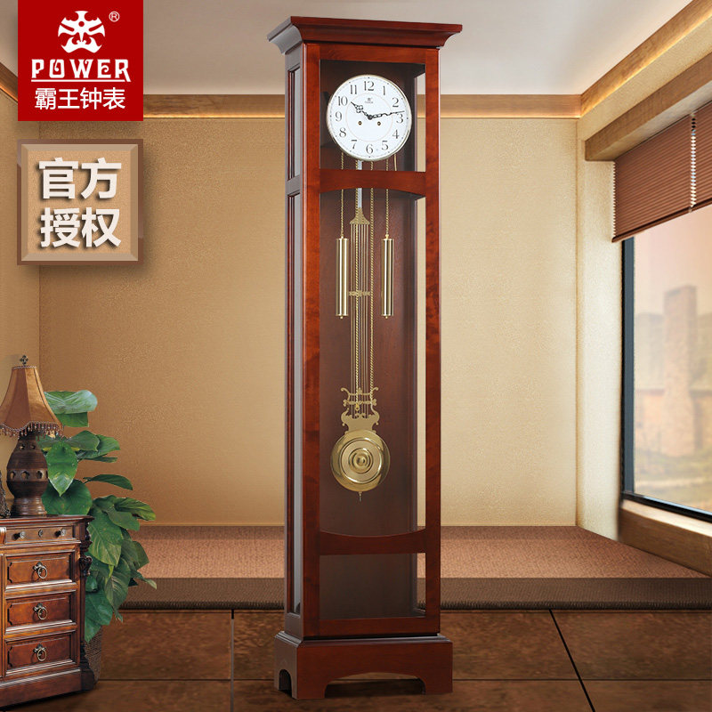 Bawang mechanical stand clock imported Hemler movement floor clock solid wood retro living room large pendulum clock European table clock