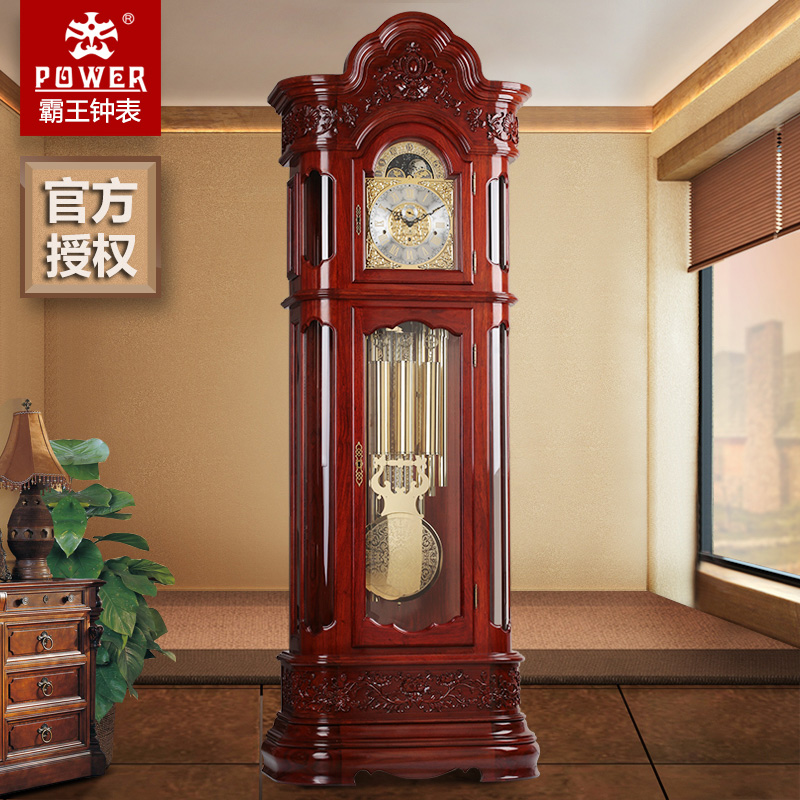 Barking Jiuyin Tube Landing Bell Living Room Eu Style Timepiece Solid Wood Clock Pendulum Clock Standing Bell Mechanical Villa Supermassive Bell 