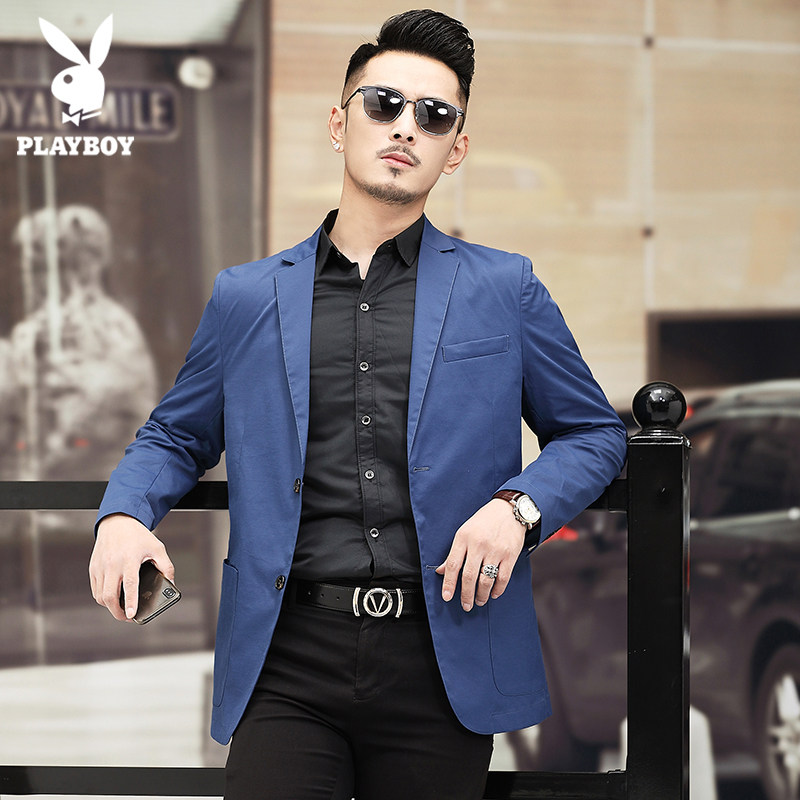 Playboy casual suit men's slim spring and autumn one-piece shirt business formal dress light and thin men's suit jacket