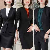 Professional suit suit female Korean version of the autumn 2019 new temperament black suit slim OL formal interview work suit