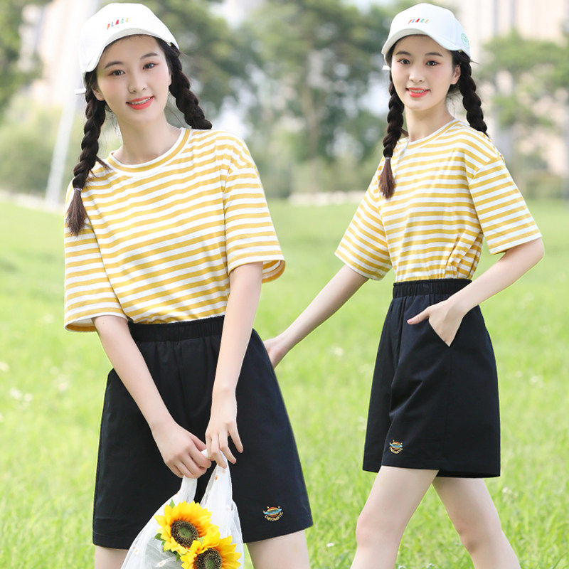 Junior High School Girls Summer Clothing Suit Girls Great Boy Fashion Girls High Middle School Raw Summer Tennis Red Casual Sports Shorts