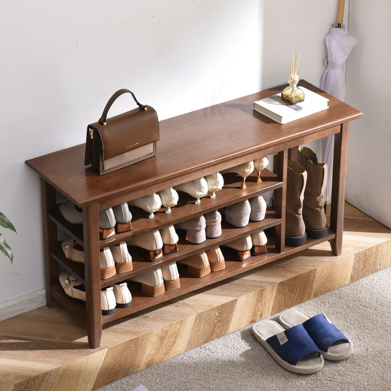 Solid wood changing shoes stool Home doorway Shoe cabinet stool integrated with seat-style shoe rack in door shoe stool doorway to wear stool