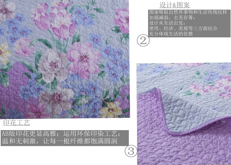 Xuất khẩu vải bông của Mỹ Twill Cottoned Giặt bông Khăn trải giường Ba mảnh Vườn Bông Điều hòa nhiệt độ Mùa hè mát mẻ - Trải giường chăn trải giường