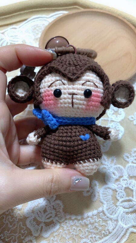 Finished Product: Twelve Zodiac Monkey Doll Pendant, Purely Handmade Crochet, Cute Little Monkey Keychain, Small Gift