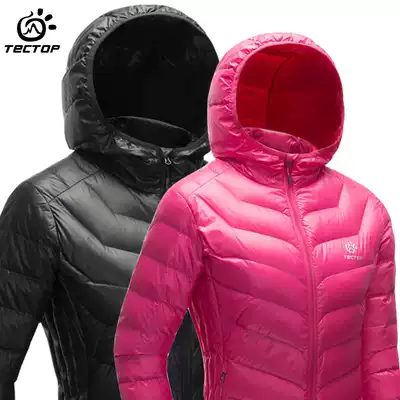 Tinto outdoor autumn and winter hooded men's short version of Down Jacket Women's light and warm white duck down jacket large size coat