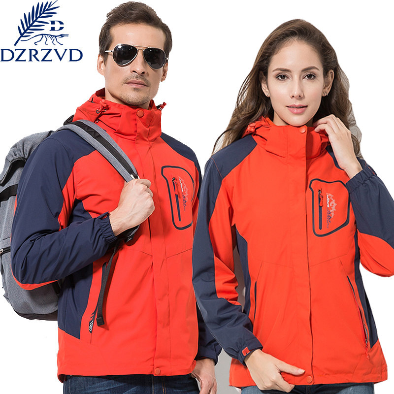 Outdoor storm jacket men's three-in-one two-piece set of windproof waterproof detachable tide brand jacket women's thick velvet mountaineering suit