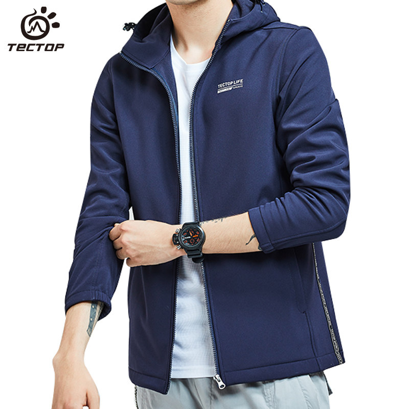 TECHCTOP EXPLORE THE SPRING AUTUMN OUTDOOR SOFT SHELL CLOTHES MEN'S THICKENED GRIP SUEDE WARM SUBMACHINE CLOTHES TIDE CARD WOMEN'S COAT JACKET JACKET
