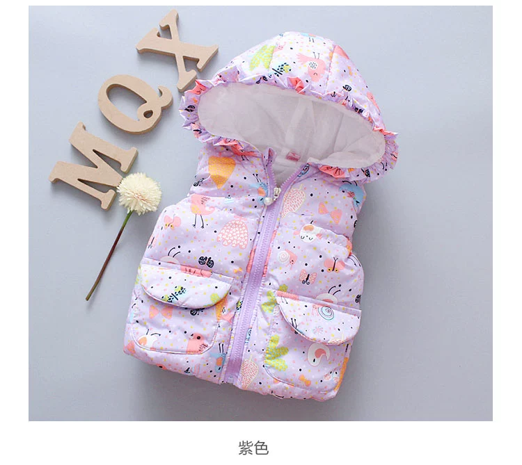 McGee Bear Girl mùa thu và mùa đông mặc vest dày 1-2-3 tuổi áo gile hàn